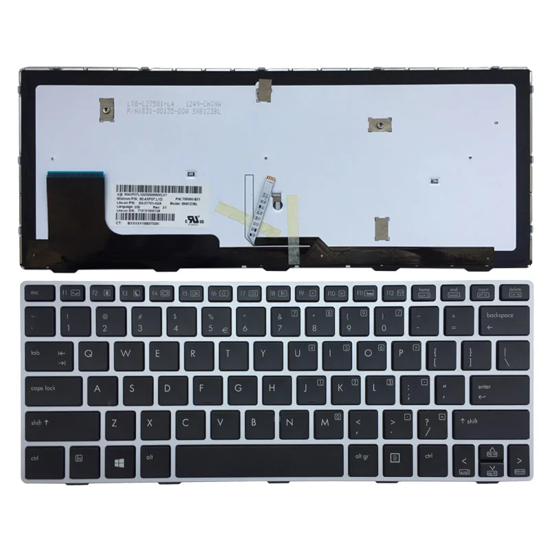 New US laptop Keyboard For HP Elitebook Revolve 810 G1 G2 G3 silver frame with backlit New US laptop Keyboard For HP Elitebook Revolve 810 G1 G2 G3 silver frame with backlit