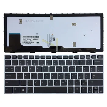 

New US laptop Keyboard For HP Elitebook Revolve 810 G1 G2 G3 silver frame with backlit