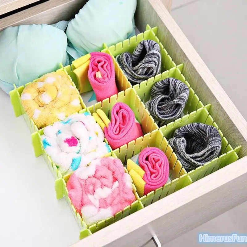4x Adjustable DIY Grid Drawer Closet Divider Storage Organizer Clapboard GRN Multifunction Sundries Boxes | Дом и сад