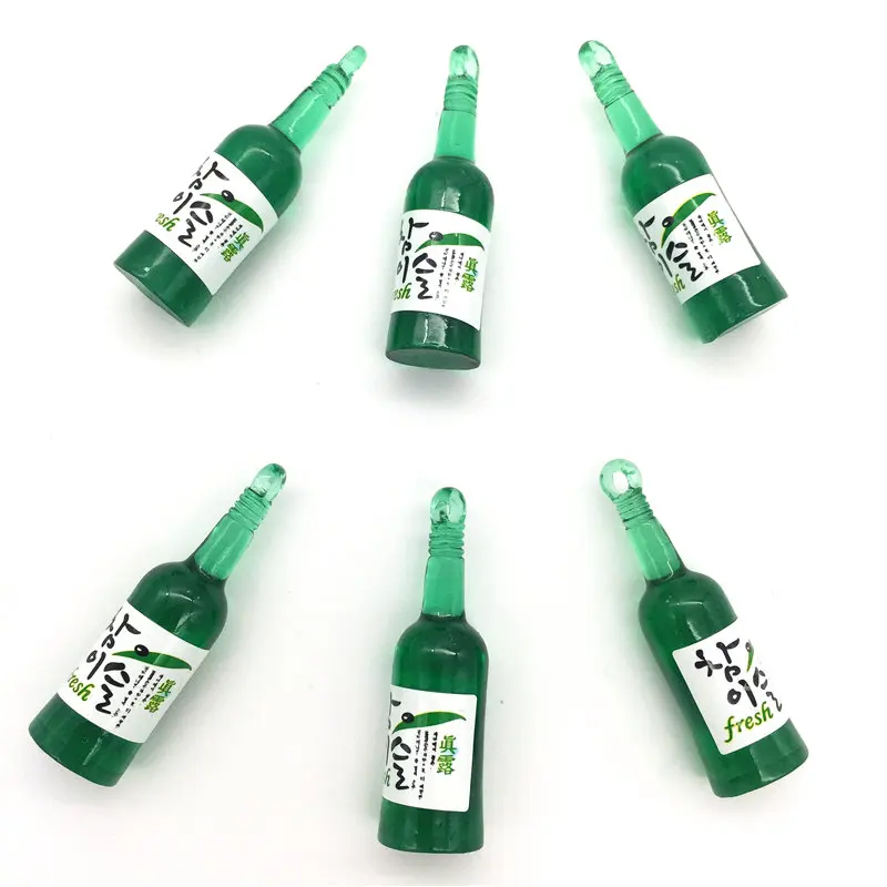 Давайте начать! Милая миниатюрная бутылка, бутылки вина/Саке/воды, 3D winebottle для праздника брелок и украшение серьги - Цвет: sake bottle green