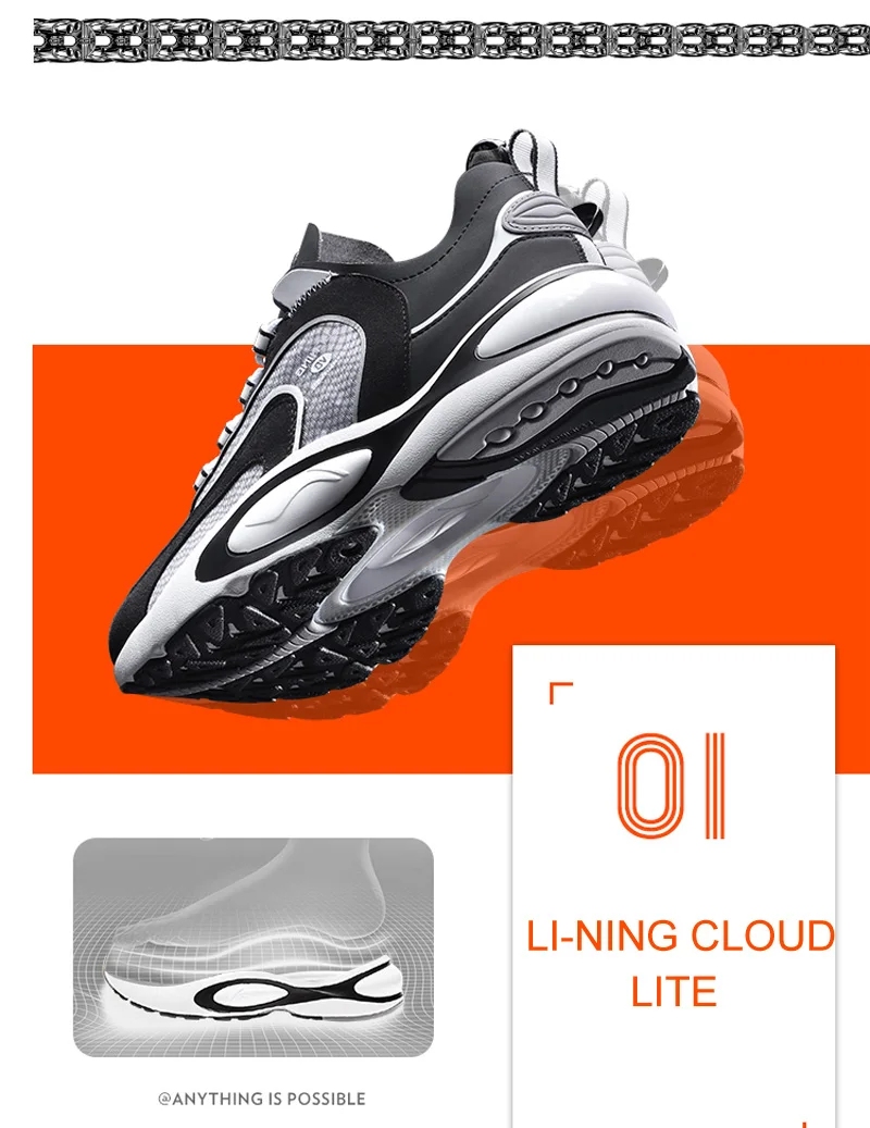 Li-Ning/женские кроссовки V8 с подушкой, LN CLOUD LITE, Ретро стиль, дышащие, с подкладом, спортивная обувь для папы, кроссовки ARHP128 XYP912