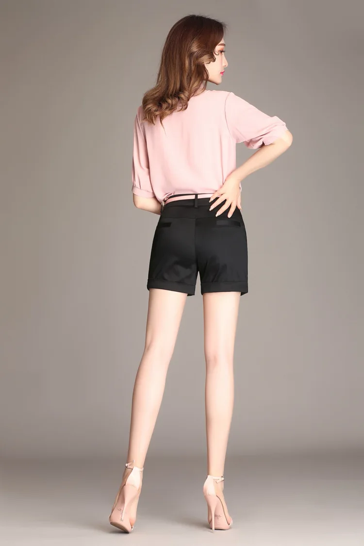 2019 женские летние шорты черный белый хаки Для женщин облегающие шорты плюс Размеры Высокая Талия Короткие штаны стрейч Горячие Штаны 4XL