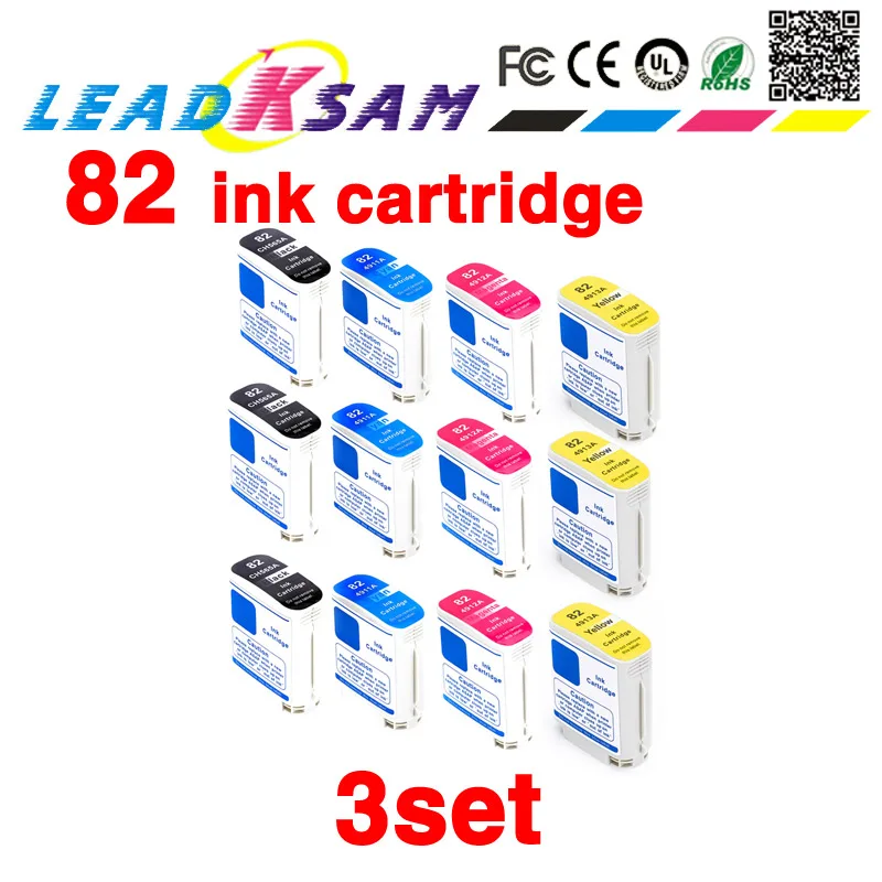 Сменный картридж для HP 82 с чернилами Designjet 10ps/20ps/120nr/50ps/500/510/800/815/820 3 комплекта |