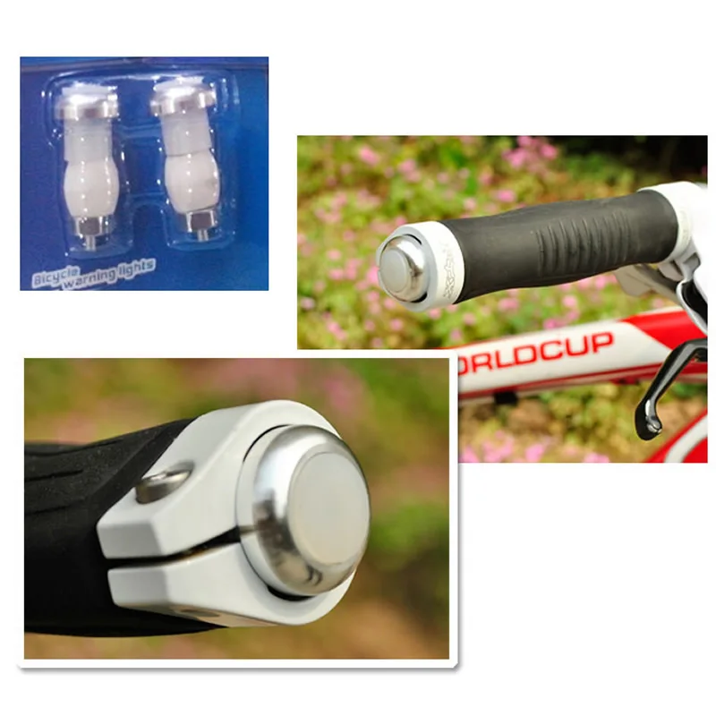 1 пара велосипедная ручка для велосипеда Торцевая заглушка 2 режима Красный светильник светодиодный Предупреждение льная Лампа безопасности 5 Тип