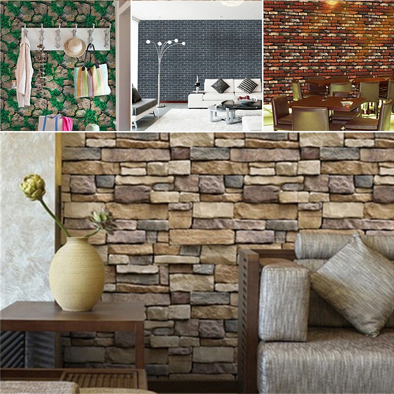 DIY Brick Effect Tile Wall Stickers Home Decor Kitchen Bathroom Decal Waterproof