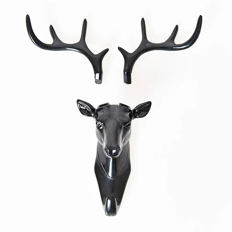 

Vintage Wall Hanging Hook Deer Head Antlers for Hanging Clothes Hat Scarf Key Deer Horns Hanger Rack Wall Decoration