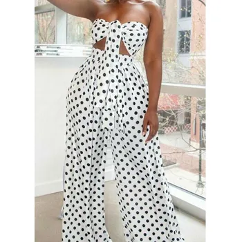 

Women Sleeveless Bandeau Wide Leg Leopard Sets Strapless Crop Top + Long Pants Boho Beach Style Clubwear Summer Sets
