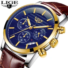 Men Watches Luxury Brand LIGE Multi Function Mens Sport Quartz Watch Man Waterproof leather Business Clock Male Wrist Watch Men Watches Luxury Brand LIGE Multi Function Mens Sport Quartz Watch Man Waterproof leather Business Clock Male Wrist Watch
