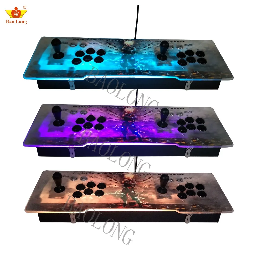 

2 Players PC mental Arcade Joystick Control panel arcade game console 1388 in 1 illuminated game station
