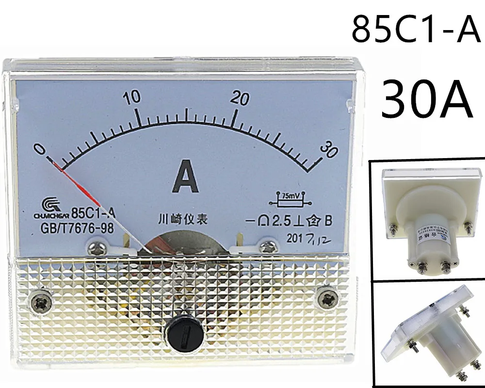 DC Аналоговый счетчик Панель 30A Ампер ток амперметры 85C1 0-30A датчик