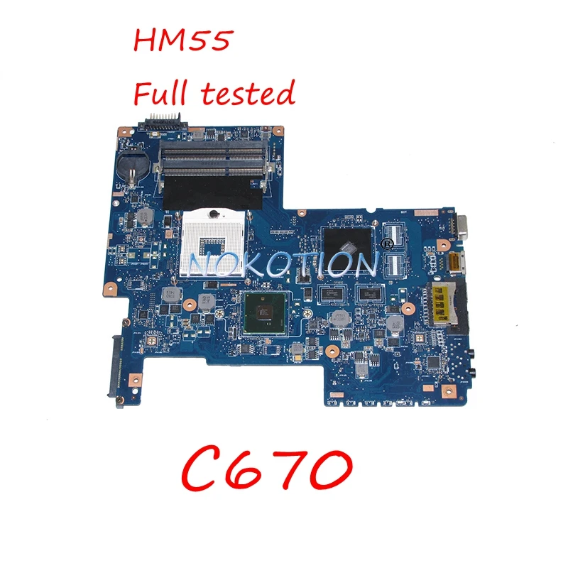 

NOKOTION H000031380 Laptop Motherboard for Toshiba Satellite C670 C670 HM55 Main board works