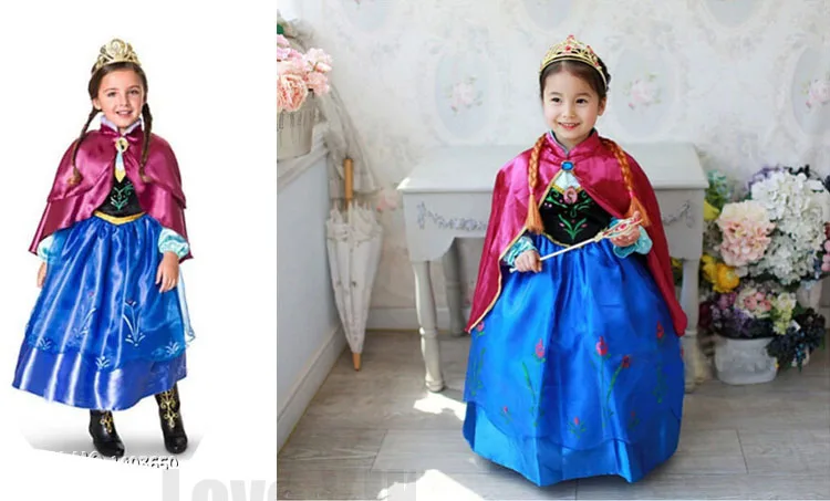 Новые платья принцессы Анны и Эльзы по индивидуальному заказу зимнее детское платье детский летний костюм Белоснежки Vestido платья принцессы