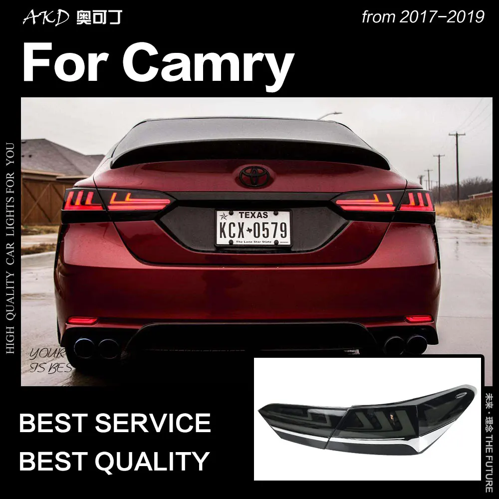 AKD задний фонарь для Toyota Camry задние фонари Camry XSE светодиодный задний фонарь обновление до LS400 дизайн светодиодный динамический сигнал