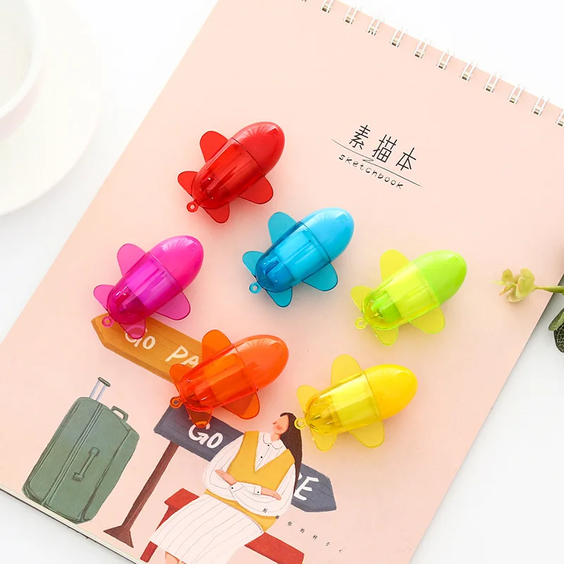 

6 pcs Novelty plane ballpoint pen Signature writing Blue color pens 1.0mm ballpen for kid gift Stationery school supplies F135