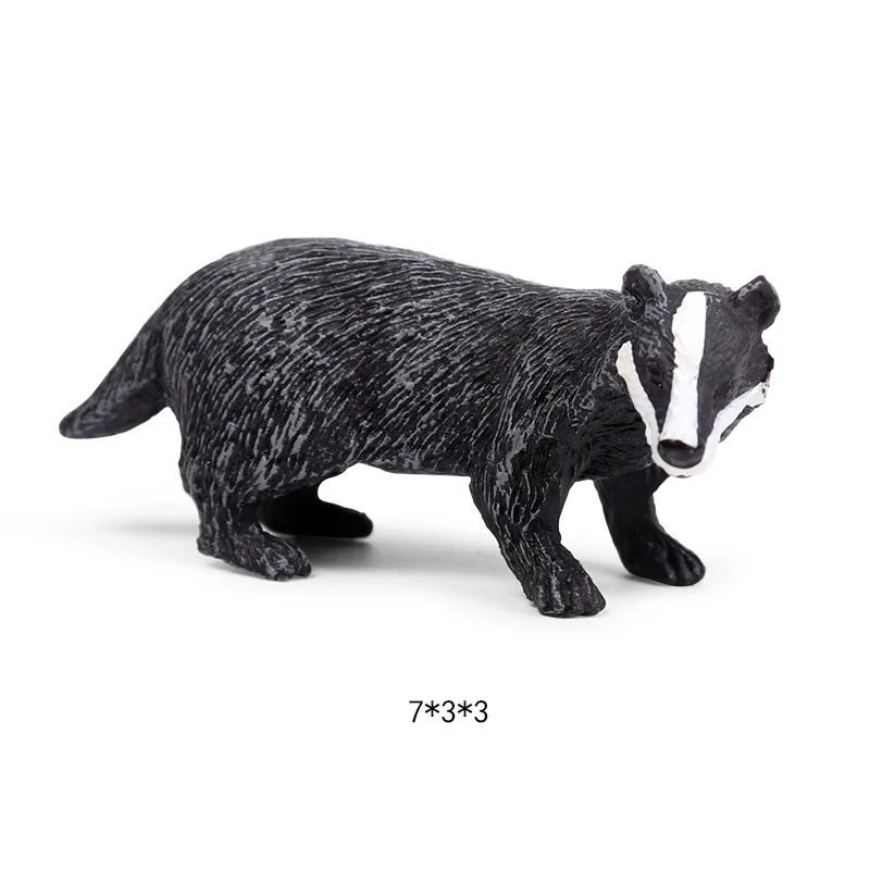 Simulation Forest Wild Animal Model One Piece Badger Wolverine Anteater Beaver Bear Action Figure PVC Toy Figurine Gift for Kids - Цвет: 2