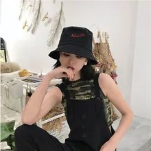 Весна Лето печатные буквы Панама для женщин хип-хоп танцор стиль Рыбак затенение шляпа плоские кепки для рыбалки солнцезащитные кепки
