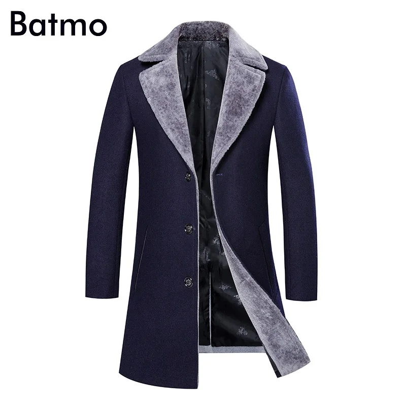 Batmo Новое поступление Зимний высококачественный плотный теплый шерстяной Повседневный облегающий пиджак для мужчин, шерстяной тренчкот для мужчин 8901
