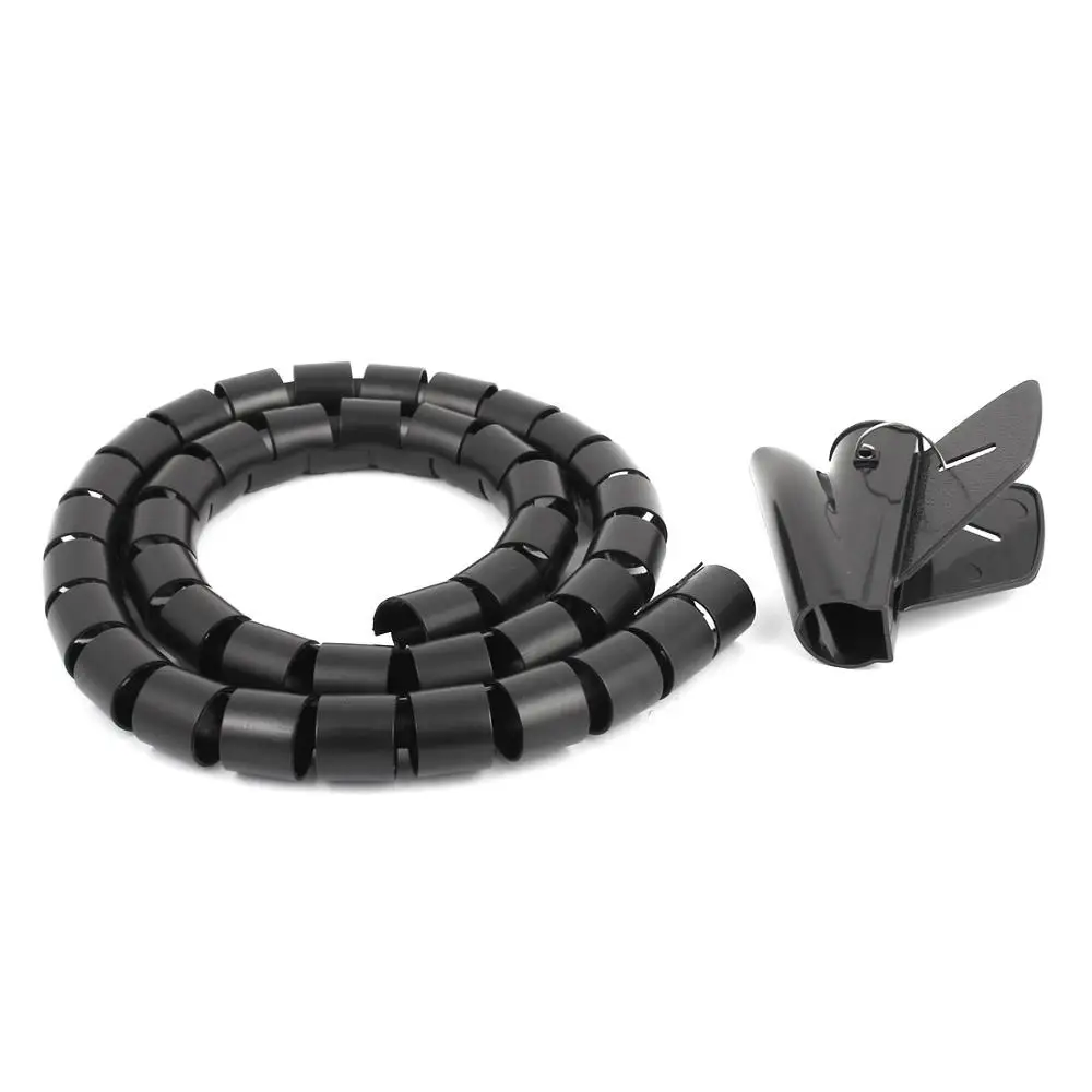 

1M Length 30mm Spiral Wire Organizer Wrap Tube Flexible Manage Cord for PC Computer Home Bundling Hiding Cable with Clip