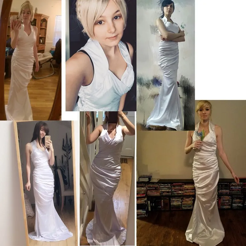 Lunafreya Nox Fleuret платье Final Fantasy костюм XV Косплей Белый костюм женский взрослый женский XL Flash
