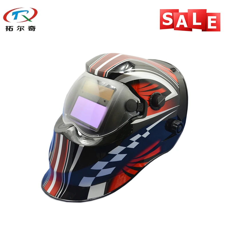 

New Arrival 2years warranty Uv Din16 Mig Tig ProtectionSolar Power Auto Darkening Welding Helmet TRQ-KD04 with 2233de