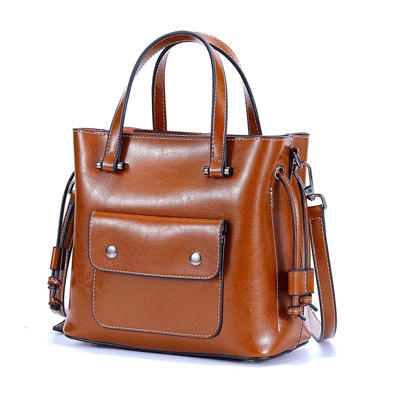 

100% Real Genuine Leather Handbags Vintage Tote Bags for Women 2019 Designer Shoulder Messenger Bag Female Bolsa Mujer GL027