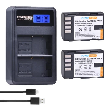 

2Pcs 1860mAh DMW-BLF19E DMW-BLF19 Camera Battery DMW BLF19 BLF19 BLF19E + LCD Dual USB Charger for Panasonic Lumix GH3 GH4 GH5