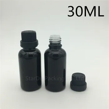 

Free Shipping 10pcs 30ML Black Glass Bottle , 1oz Vials Essential Oil Bottle with tamper evident cap Perfume bottles