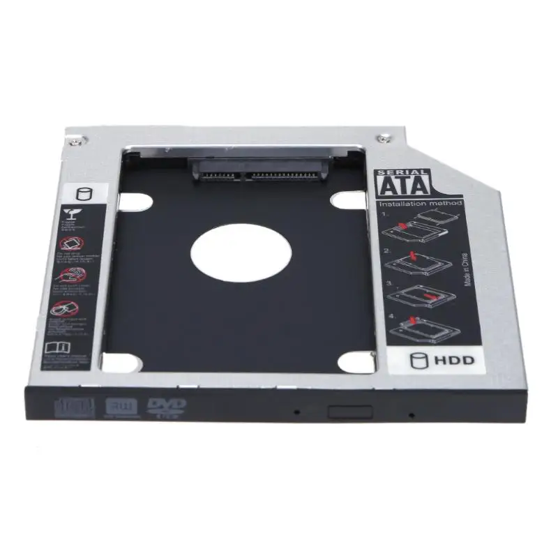 SATA на SATA 2nd HDD Caddy SSD корпус жесткого диска корпус cd-rom диск отсек Держатель алюминий