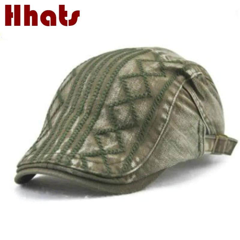 

which in shower high quality cotton embroidery plaid summer visor adjustable solid men beret hat male plain peaked caps bone