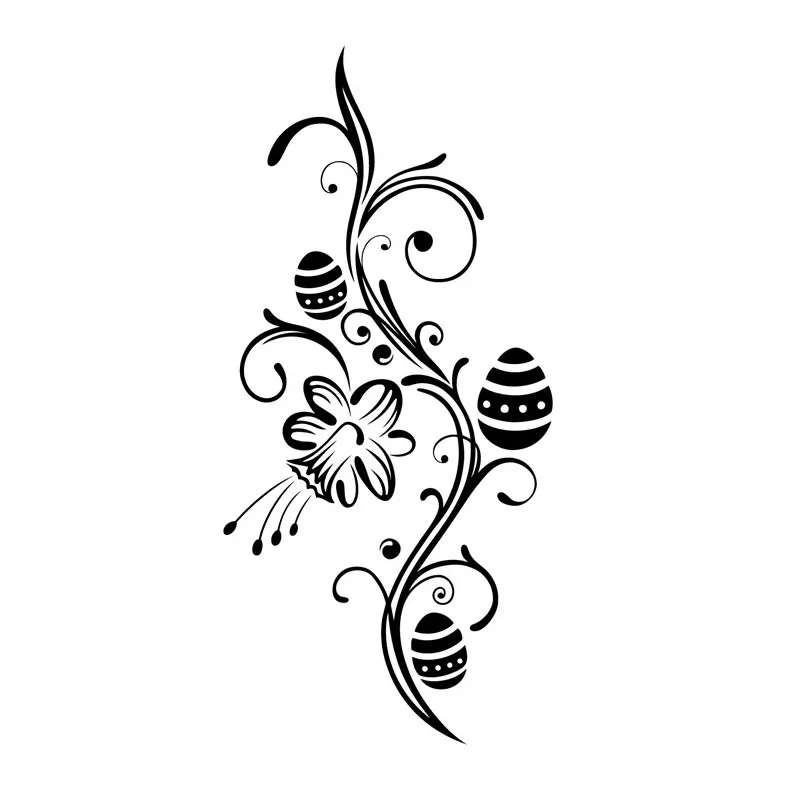 

Floral Easter Embellishment Home Decor Waterproof Removable Vinyl Wall Sticker For Living Room Wall Near The Door