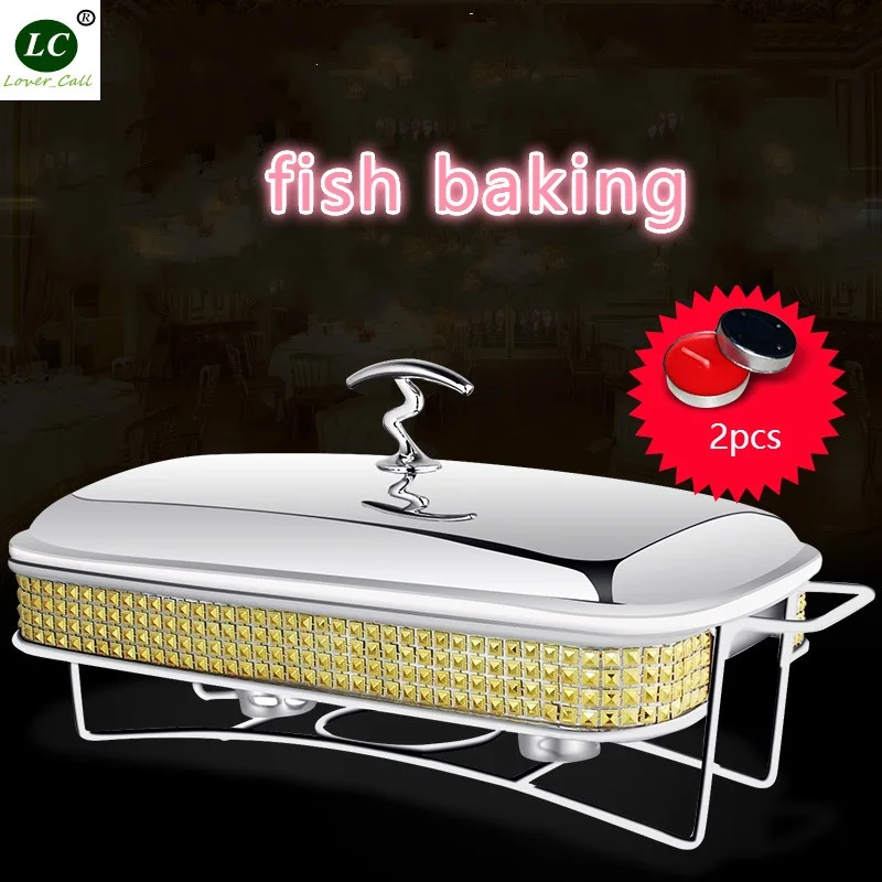 European Fish Baking Plate stainless steel heating and warming glass liner hotel with Household Fish Pate