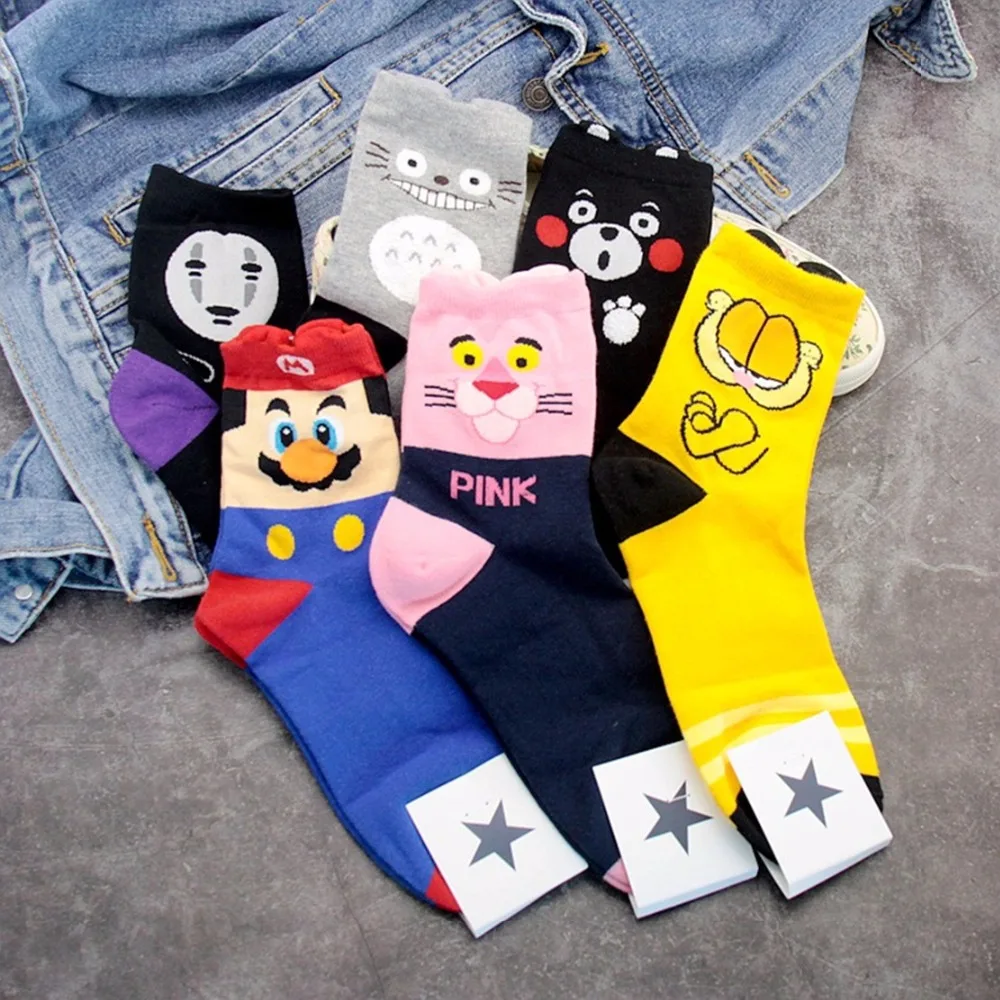 Anime We Bare Bears print socks Grizzly Panda IceBear cute fun cartoon women cotton sock autumn winter soft comfort breathable