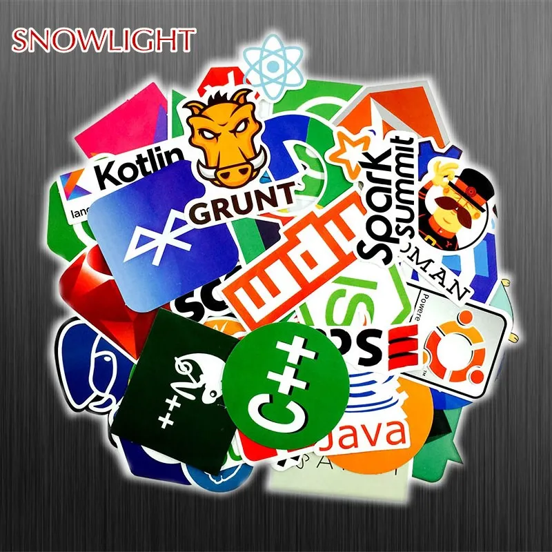 50 Pcs/lot Programming Stickers Java JS Php Docker Bitcoin Html Cloud Language APP Funny Stickers For Car DIY Stickers
