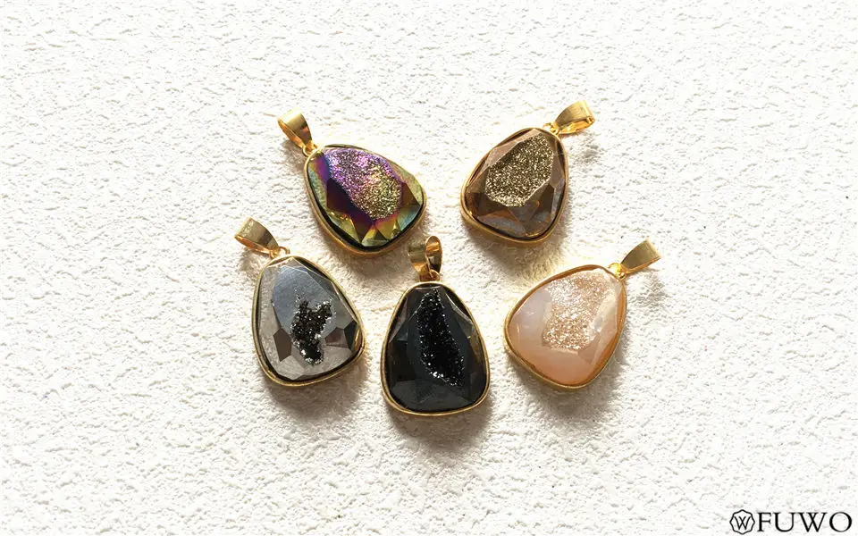 Aura Druzy Water Droplets Form  Pendant 9