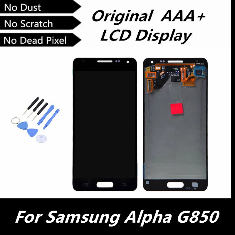 

100% Original LCD Display for Samsung Galaxy Alpha G850 G850F G850M G850K G850S + Touch Digitizer Assembly White/Grey/Gold