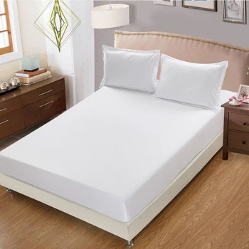 

Factory Direct Sales New Solid color Fitted Sheet with Elastic Band Bed Sheet Mattress Cover Hot Sale bedsheet White Blue FKK-1B