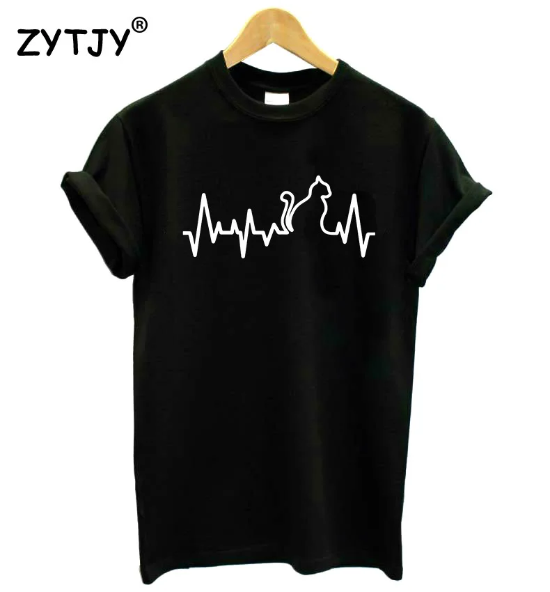 القط نبضات القلب خط الطباعة النساء مضحك تي شيرت القطن عارضة قميص لسيدة فتاة الأعلى المحملة محب Y-2 نعرفكم هبوط السفينة القط نبضات القلب خط الطباعة النساء مضحك تي شيرت القطن عارضة قميص لسيدة فتاة الأعلى المحملة محب Y-2 نعرفكم هبوط السفينة