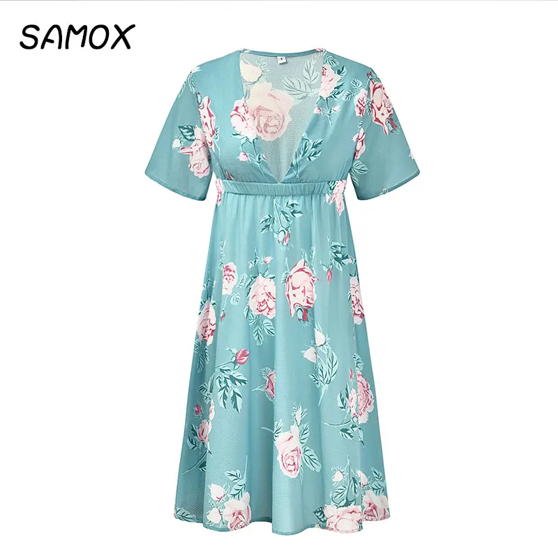 

JSMY 2019 New Summer Fashion Women Bohemian Style Elastic Force Breathable Dress For Pregnant Woman
