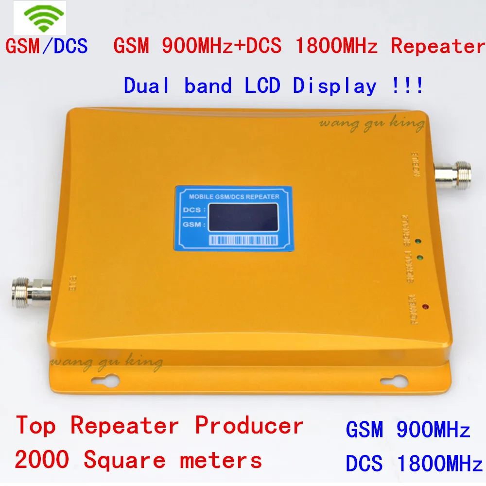 

High gain LCD GSM DCS 900mhz 1800 MHz 65db Cell Phone Mobile Phone Signal Booster Enhancer Repeater Amplifier cover 2000m2