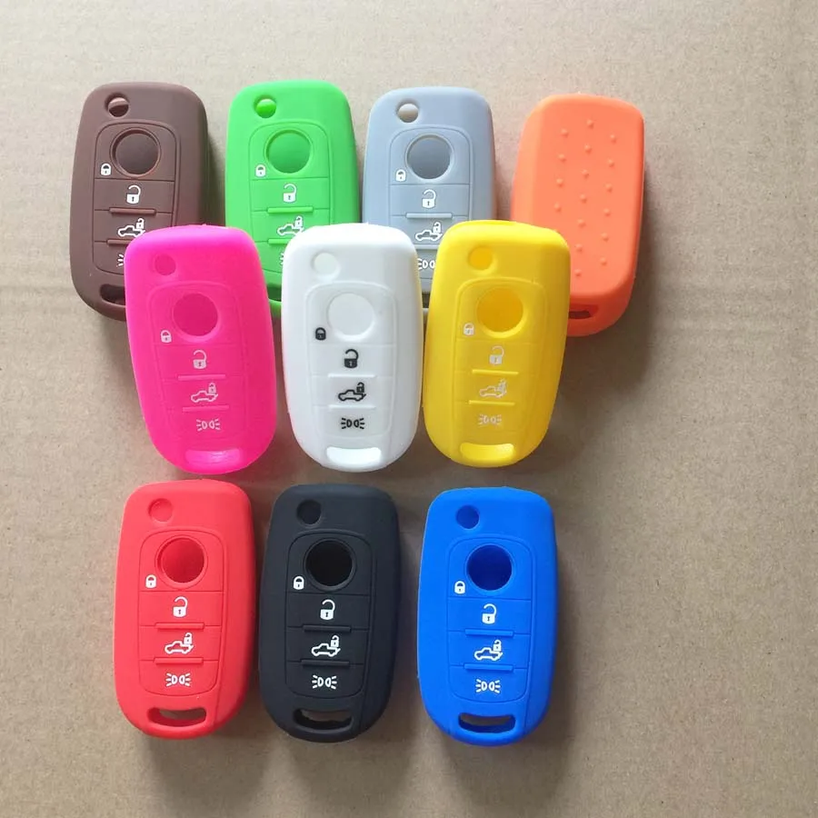 50 units 10 color New Accessories silicone car key case for Fiat 500X