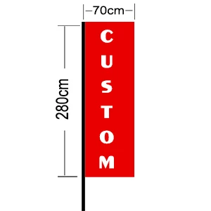 Изготовленный На Заказ четырёхугольный флаг полиэстер Кастомизация флаг баннеры - Цвет: 70x280cm
