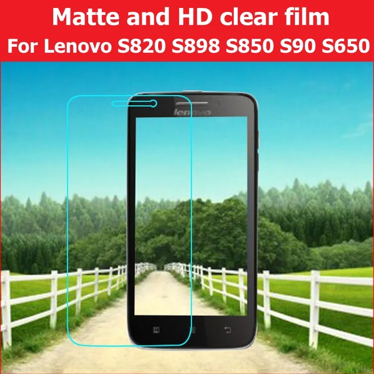 

Front Screen Protector Anti-Glare Matte Film For Lenovo S650 S90 S820 S850 S898 HD Clear Glossy Film LCD panel guard+clean cloth