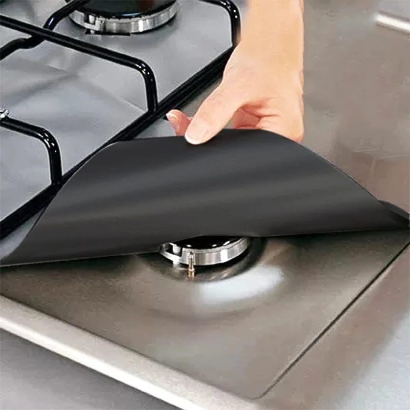 

4pcs/lot Gas Stove Protectors Cover Reusable Burner Cover Liner Mat Gas Cooker Pad Kitchen Cookware Parts Accessories Supplies