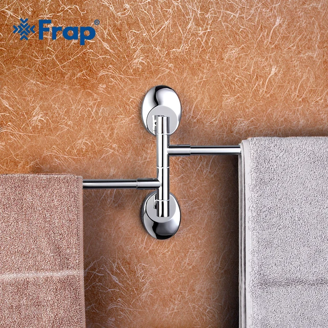 Frap 1set Wall Mounted Double Towel Bars Stainlesss Steel Frap 1set Wall Mounted Double Towel Bars Stainlesss Steel Holder Hooks Restroom Rack Bathroom