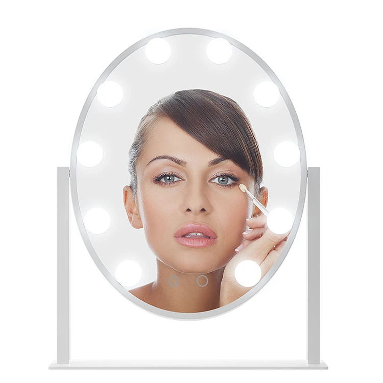

Hollywood Style Dresser Lamp Makeup Mirror Touch Screen Dimmable Vanity Mirror Light Tabletop Cosmetic Mirror With 10 led Bulbs