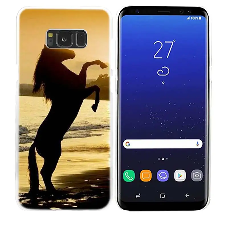 Чехол с изображением лошади для samsung Galaxy S8, S9 Plus, S4, S5, Mini, S6, S7 Edge, прозрачный жесткий пластиковый чехол из поликарбоната, чехол для телефона, Fundas Capa - Цвет: 03