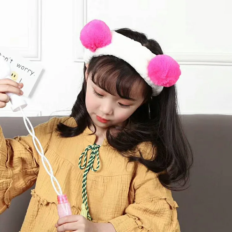 kids infant child girls and Mom elastic ribbon headband Double ball headwrap hair bands Korea Style Accessories For Party (3)