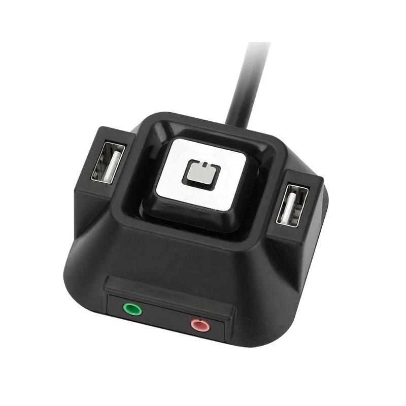 كمبيوتر مكتبي PC حالة امدادات الطاقة على/قبالة إعادة زر التبديل مع مزدوجة USB ومزدوجة الصوت 1.2 m طول كابل