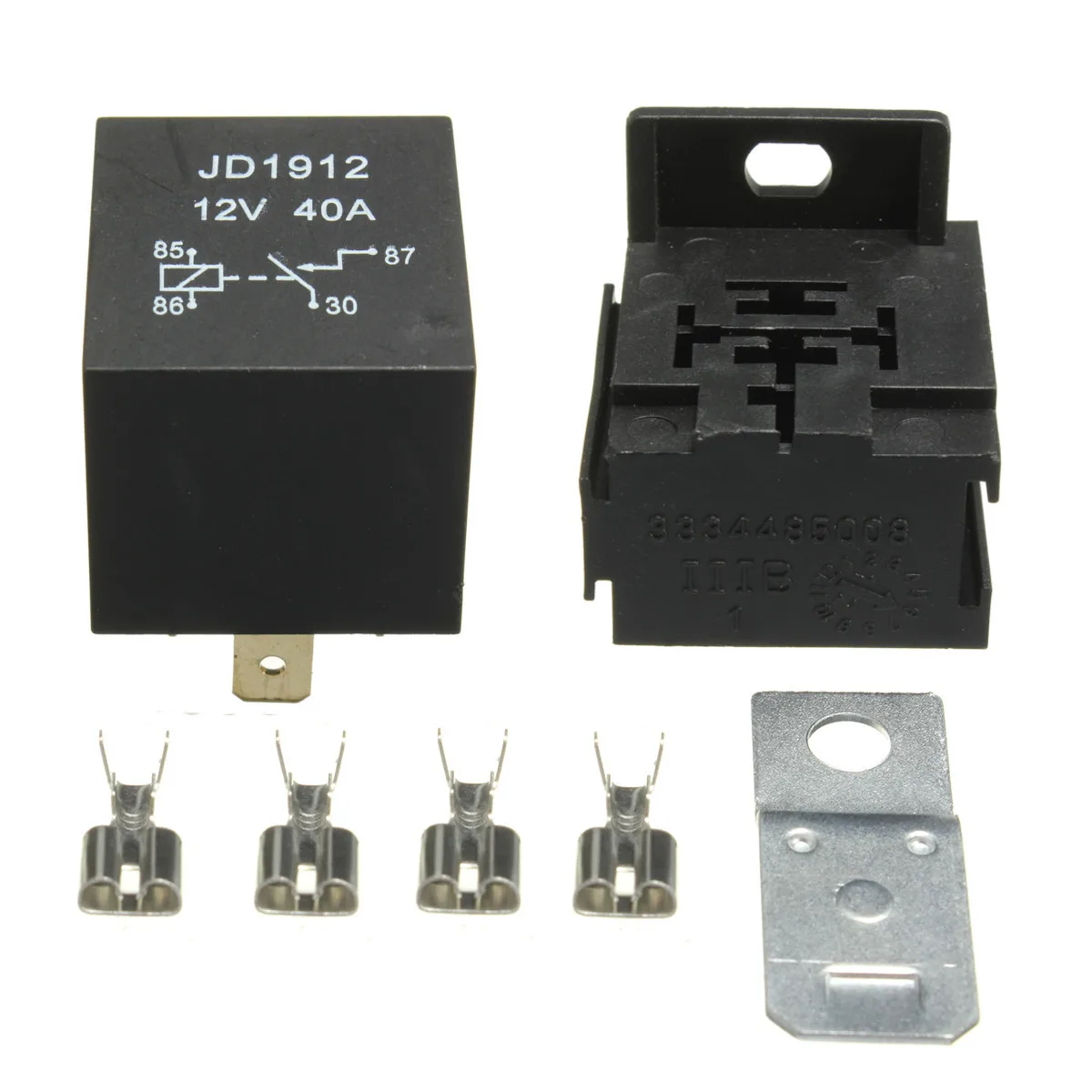 40A AMP 12V 4 Pin Relay Socket Base Terminals for Car Van Motorcycle