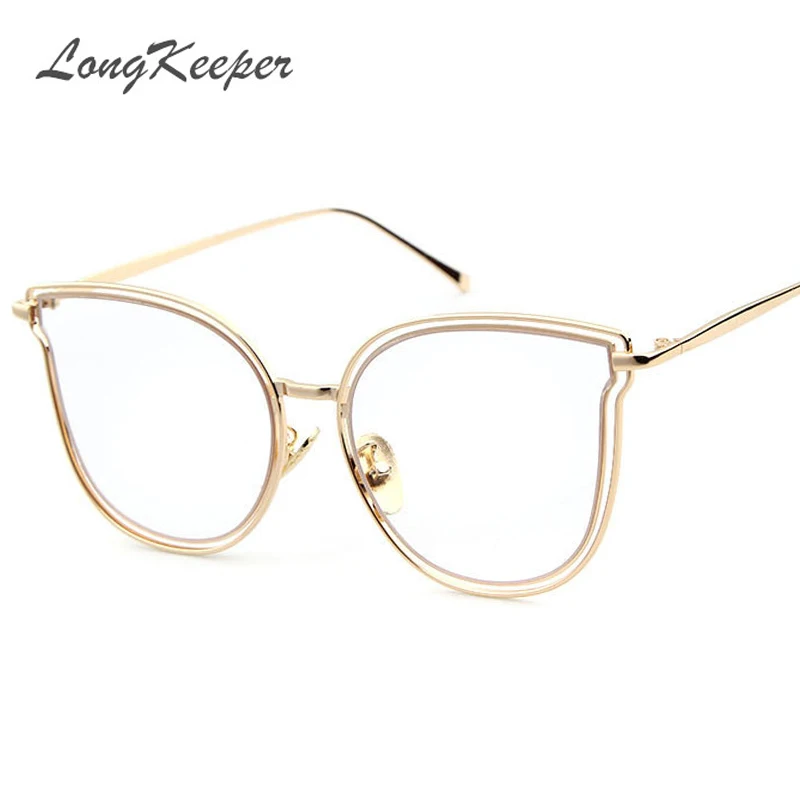 

LongKeeper Brand Designer Cat Eye Glasses Women Frame Glasses Clear Lens Eyeglasses Frame Women Gafas de grau feminino PSTY939